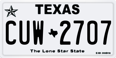 TX license plate CUW2707