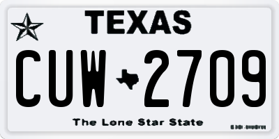 TX license plate CUW2709