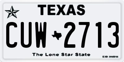 TX license plate CUW2713