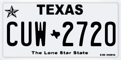 TX license plate CUW2720