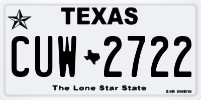 TX license plate CUW2722