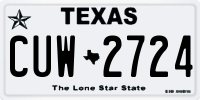 TX license plate CUW2724