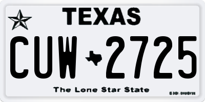 TX license plate CUW2725