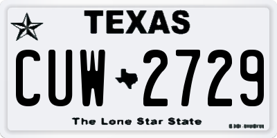TX license plate CUW2729