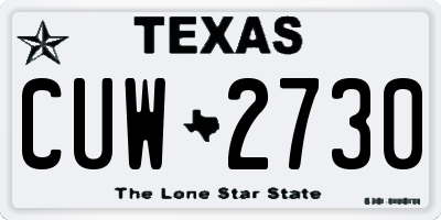 TX license plate CUW2730