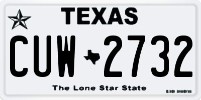 TX license plate CUW2732