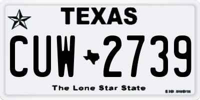 TX license plate CUW2739
