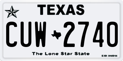 TX license plate CUW2740