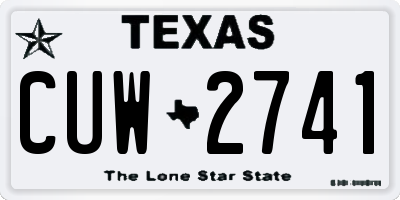 TX license plate CUW2741