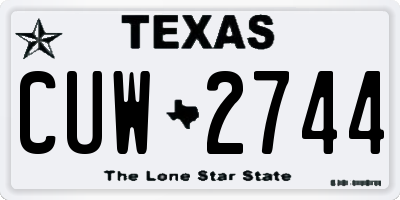 TX license plate CUW2744