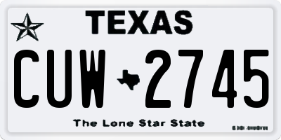 TX license plate CUW2745