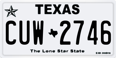 TX license plate CUW2746
