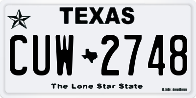 TX license plate CUW2748