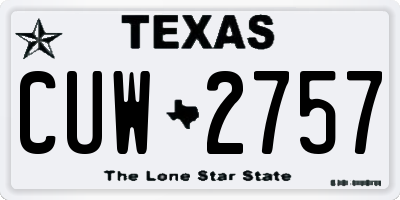TX license plate CUW2757