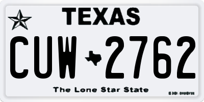 TX license plate CUW2762