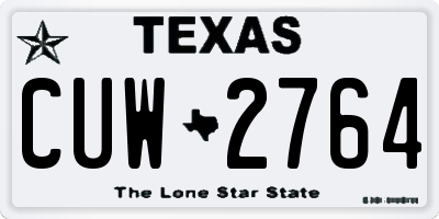TX license plate CUW2764