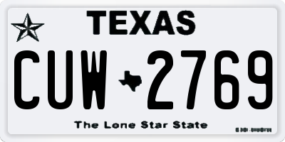 TX license plate CUW2769