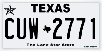 TX license plate CUW2771