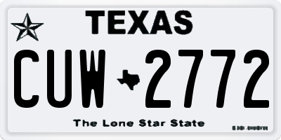 TX license plate CUW2772