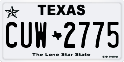 TX license plate CUW2775