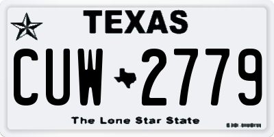 TX license plate CUW2779