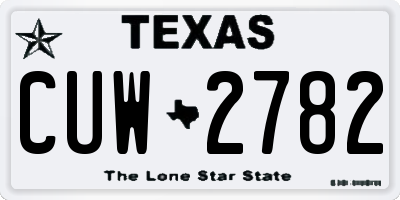 TX license plate CUW2782