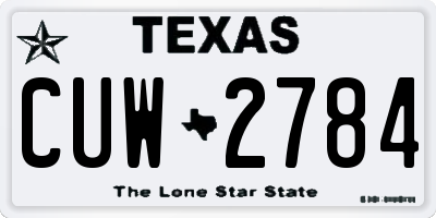 TX license plate CUW2784