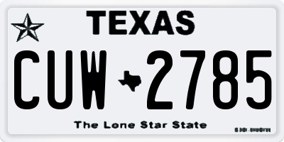 TX license plate CUW2785