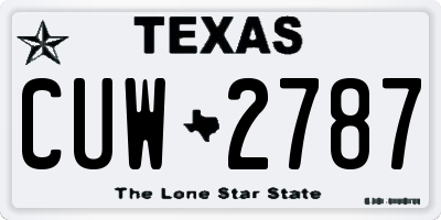 TX license plate CUW2787