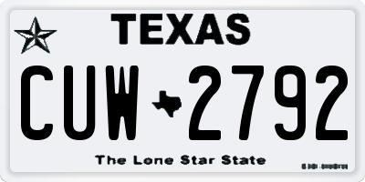 TX license plate CUW2792