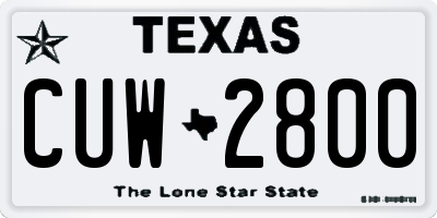 TX license plate CUW2800