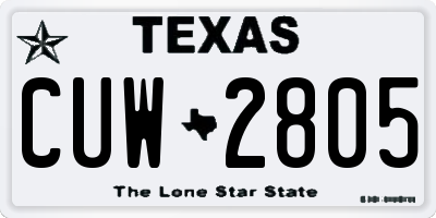 TX license plate CUW2805