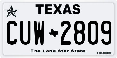 TX license plate CUW2809