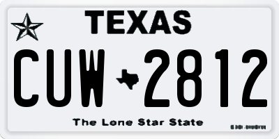 TX license plate CUW2812