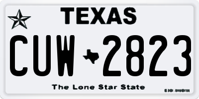 TX license plate CUW2823