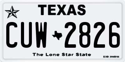 TX license plate CUW2826