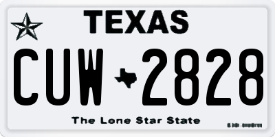 TX license plate CUW2828