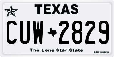 TX license plate CUW2829