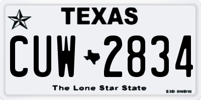 TX license plate CUW2834