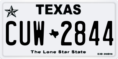 TX license plate CUW2844