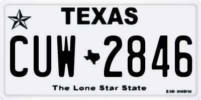 TX license plate CUW2846