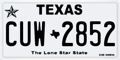TX license plate CUW2852