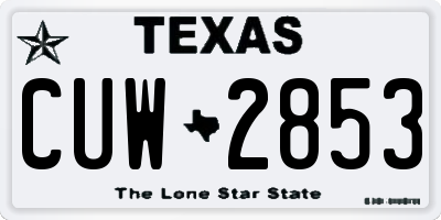 TX license plate CUW2853