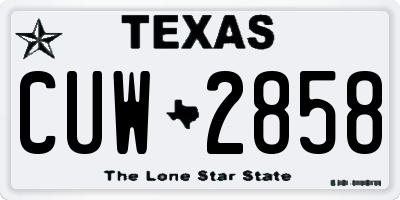 TX license plate CUW2858