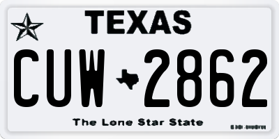 TX license plate CUW2862