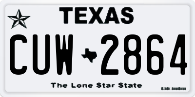 TX license plate CUW2864