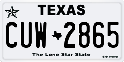 TX license plate CUW2865