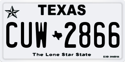 TX license plate CUW2866