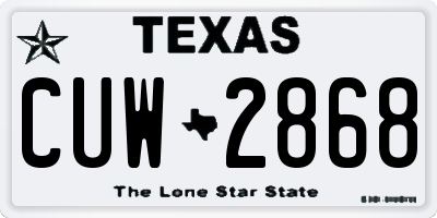 TX license plate CUW2868