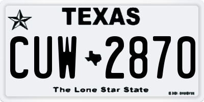 TX license plate CUW2870